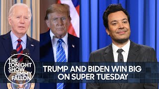 Trump and Biden Win Big on Super Tuesday, Elon Musk Visits Trump at Mar-a-Lago | The Tonight Show