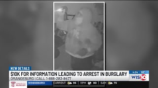 $10,000 reward offered for information leading to arrest of Orangeburg pawn shop burglary suspect...