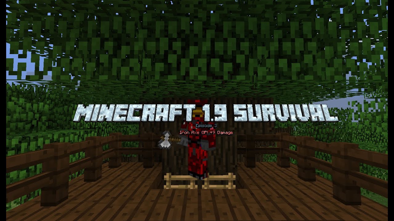 Minecraft 1.9 Survival 3 Iron Axe OP! +9 Damage YouTube