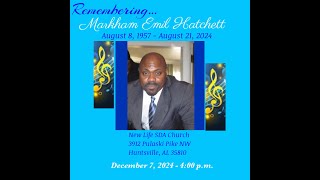 Memorial Services for Mr. Markham Emil Hatchett