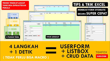 Excel - 4 Langkah Membuat Userform dan ListBox Dalam Waktu 1 detik