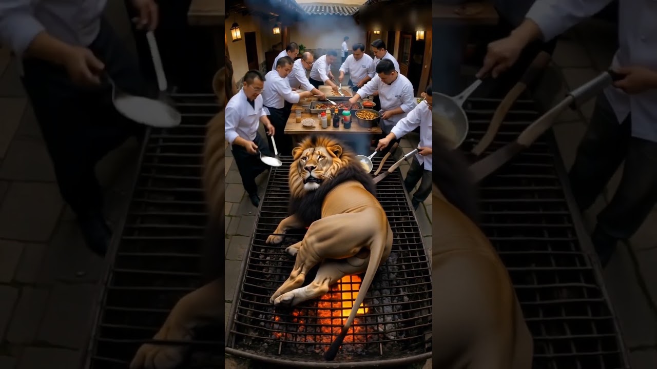 Chinese Chef Roasting Lion 