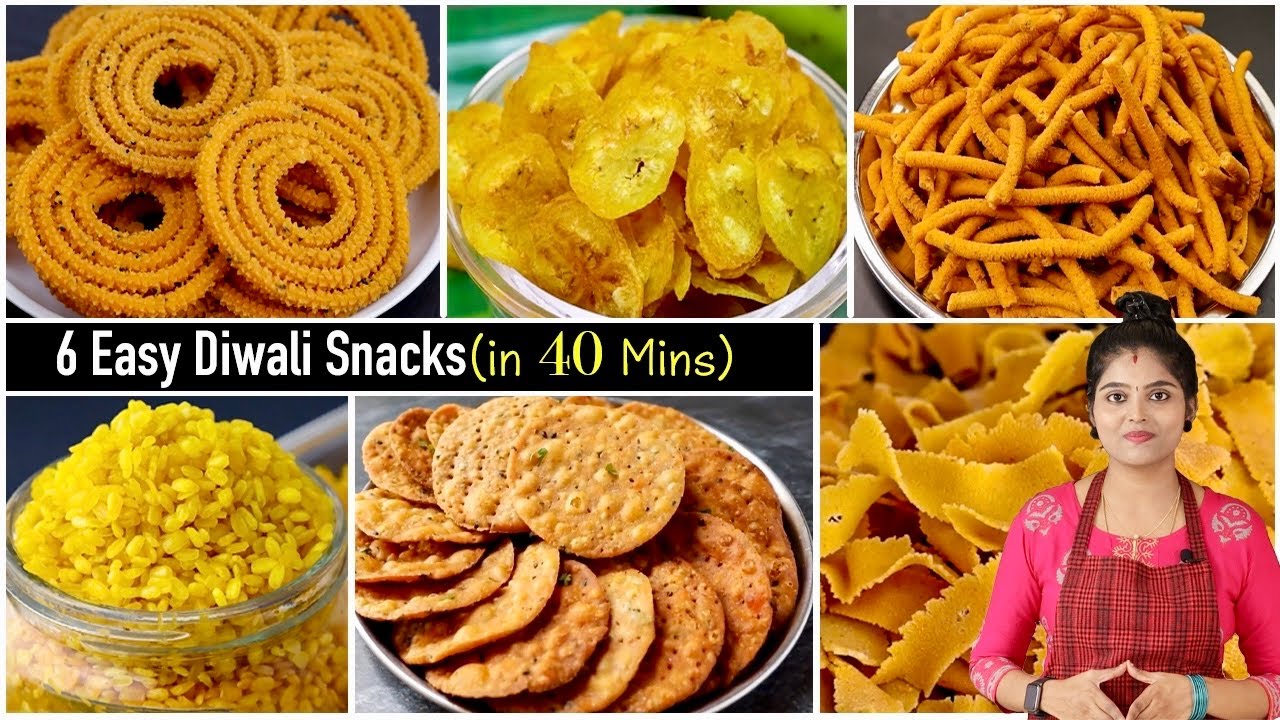 6 வித சுலபமா செய்யகூடிய தீபாவளி பலகாரம்👌 diwali snacks recipe in tamil