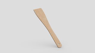 CC0 - Wooden Spatula - low poly PBR 3d model