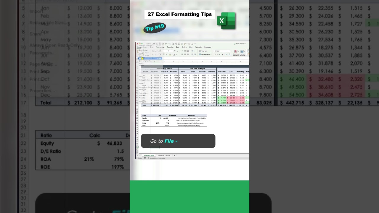 Excel Formatting Tips - Tip 19 - Save As the File in Excel 