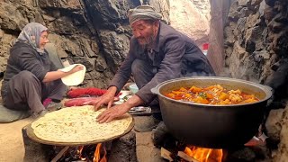 🔥 Traditional Afghan Village Cooking in a Mountain Cave | Fresh Bread & Hearty Stew screenshot 3