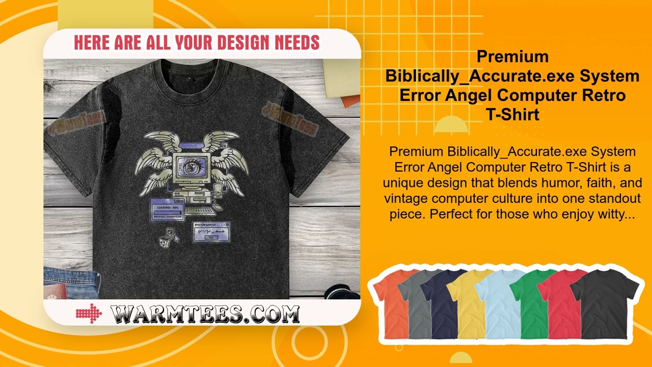 Premium Biblically_Accurate.exe System Error Angel Computer Retro T-Shirt