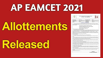 AP EAMCET 2021 Allotments Released