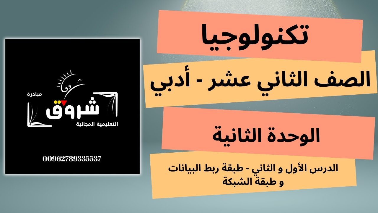 الدرس الأول و الثاني - طبقة ربط البيانات و طبقة الشبكة