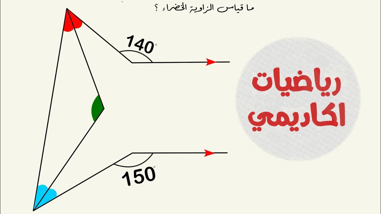 اختبار هندسة مميز 🚨 احسب قياس الزاوية الخضراء🔥 #رياضيات #هندسة