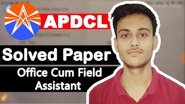 APDCL Office Cum Field Assistant Solved Paper 2019 | Solved Question Booklet 2019