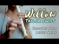 Taylor Swift - WILLOW (Recorder Flute Cover with Easy Letter Notes | Flute Notes)
