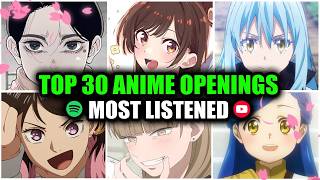Top 30 Most Listened Anime Openings Of Spring 2026 spotify  Youtube  Yt 