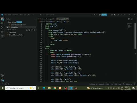 HTML Canvas Tutorial in Hindi | Draw Multiple Colored Rectangles Using JavaScript 🚀