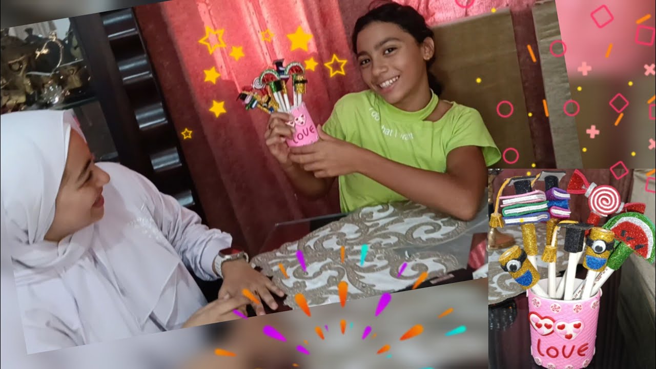 تزيين الادوات المدرسية بطريقة سهلة وسريعة 📏✏️🎉 Back to school 🏫