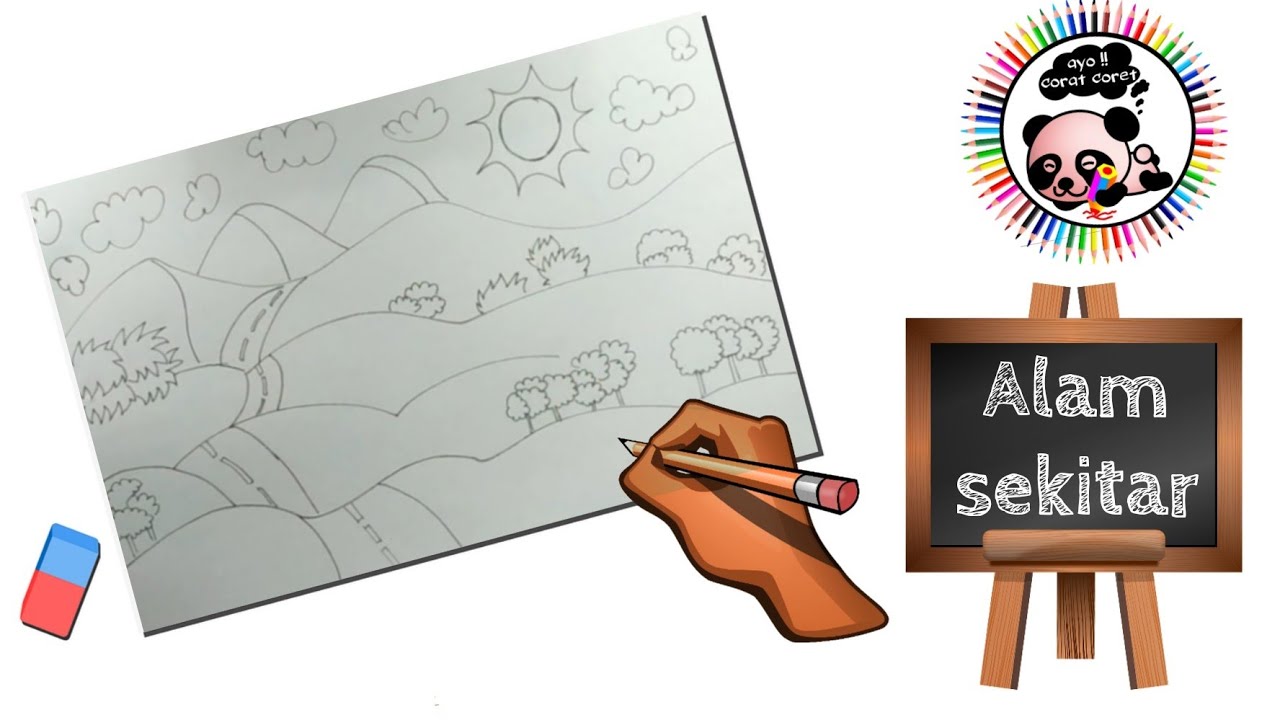 Sketsaanak Gambar Pemandangan Alam Sekitar Youtube