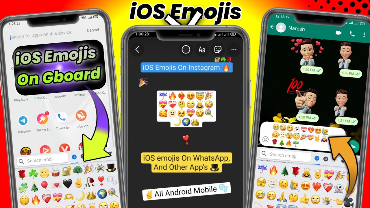iOS Emojis On Instagram + iPhone Emojis On Android + iOS Emojis On