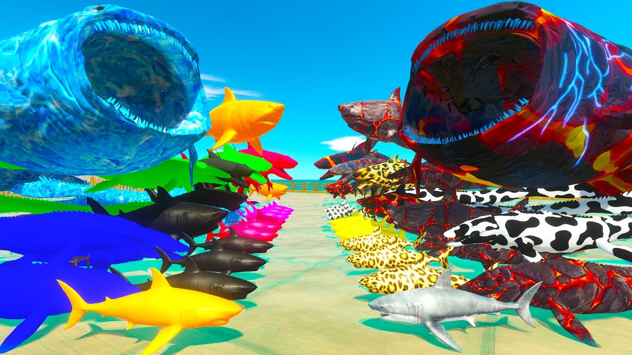 Biggest Sea Monsters FIGHT | Colorful Sea Monster Battle - Animal Revolt Battle Simulator