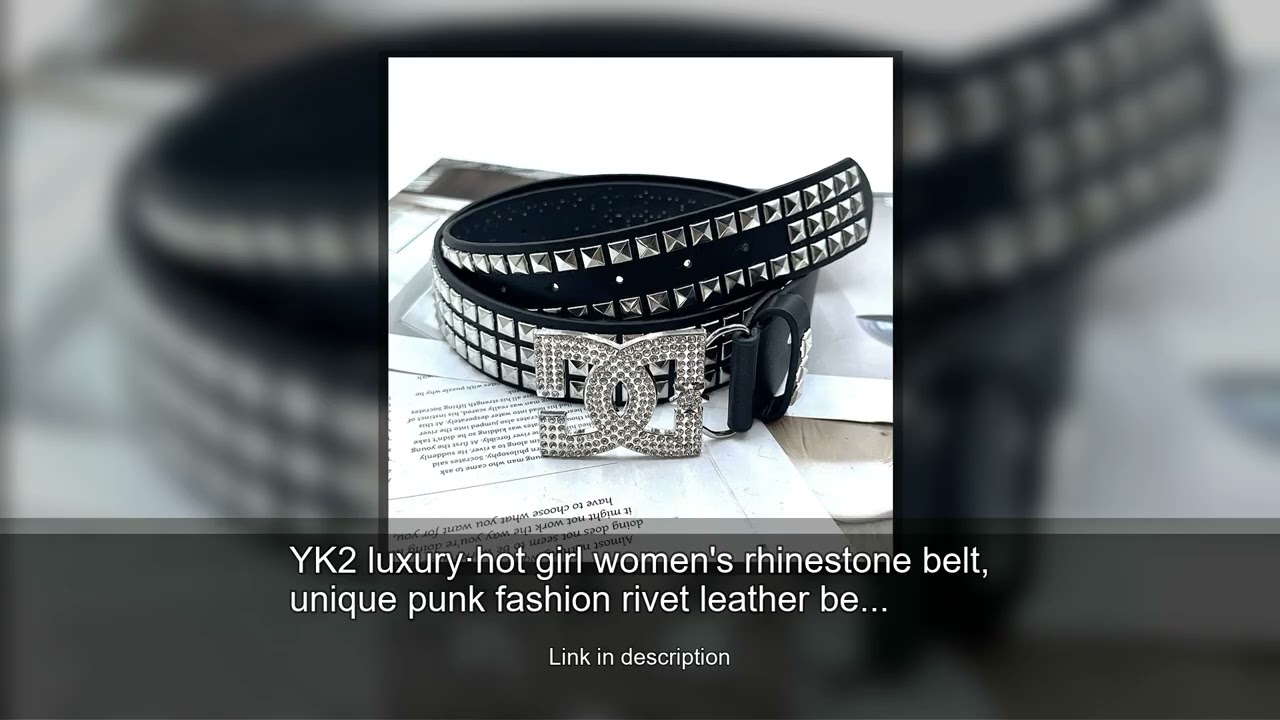 YK2 luxury·hot girl women's rhinestone belt, unique punk fashion rivet leather belt, versatile