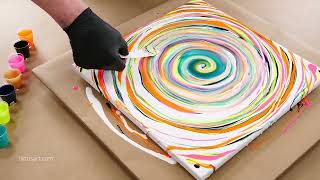 Fluid Painting with kitchen paper stripes