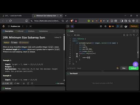🔥 LeetCode 209: Minimum Size Subarray Sum | Sliding Window Explained in 3 Minutes