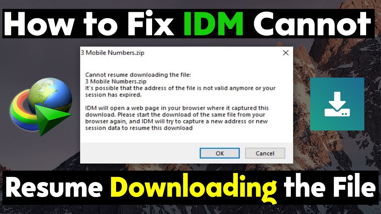How to Fix IDM Cannot Resume Downloading the File | Tutorial 2019 - YouTube