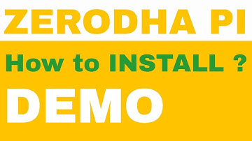 How to Install Zerodha Pi ?