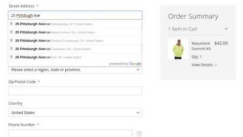 Shopify - Google autocomplete address freature