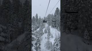🚡Snow Summit🚠chair lift. During winter storm. Incredible beauty. Feet of fresh snow 3/31/24 #snow
