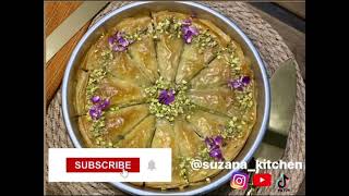 How to make easy baklava                   بقلاوة الفستق الحلبي ، سهلة وشهية في ١٥  دقيقة، جربوها