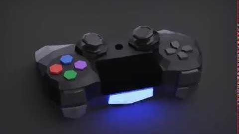 Play Station Controller Joystick lowpoly 360 view