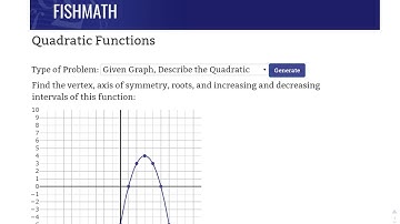 Quadratic Functions - Given Graph, Describe the Quadratic - FishMath.com