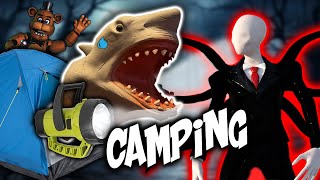 Shark Puppets HAUNTED Halloween Camping Trip