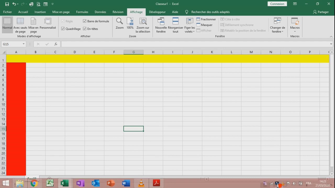 comment fixer la première ligne et la première colonne d'une feuille