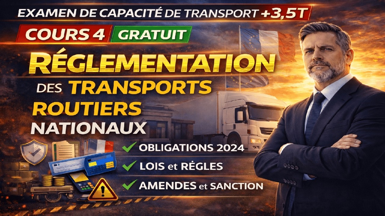 Examen de capacité de transport +3,5 T – Cours 4 : Réglementation des transports routiers nationaux