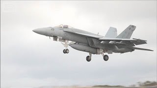 硫黄島で米海軍が訓練公開　滑走路で離着陸を繰り返す 雨で一時中断も(2026年5月16日)