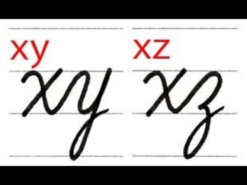 筆記体】2文字のつなげ方 xy xz (修正版) Cursive connecting