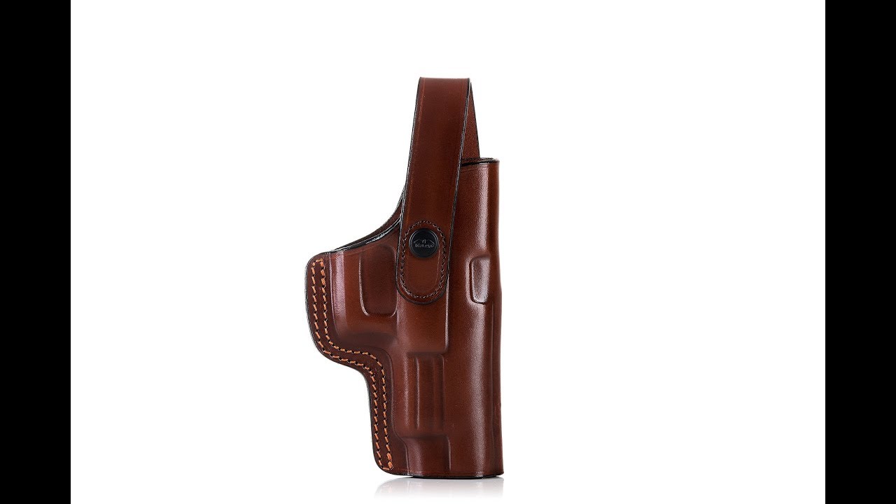 Product video Slim Design OWB Belt Leather Holster with Front Security Strap