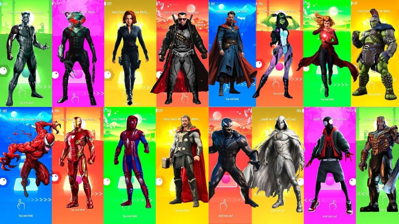 Epic Tiles Hop EDM Rush Megamix #9 Marvel vs DC Heroes Showdown! - YouTube