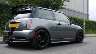 BMW MINI Cooper S R53 with decat spits large Flame on tunnel run