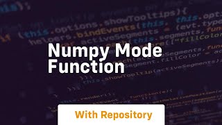 numpy mode function