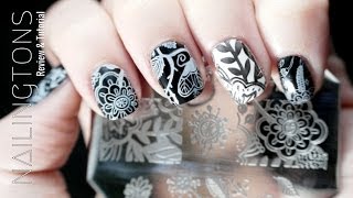 Nail Art Review: QA83 Born Pretty Arabesque Flower Nail Stamping Plate Tutorial