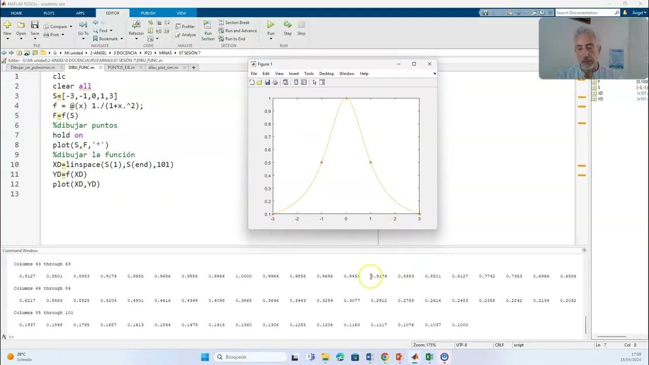 Dibujando puntos, funciones y polinomios en Matlab (plot y fplot) - YouTube
