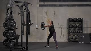 Plate Counterbalance Lateral Squat Exercise
