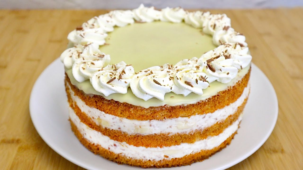 Torta al cocco con banane e cioccolato # 249 - YouTube