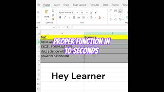 PROPER() function in Excel! In this 10-second | Excel Tips 2025