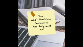 Creating a Lesson with Technology Integration -CCE Foundational Frameworks Final Assignment 4.4