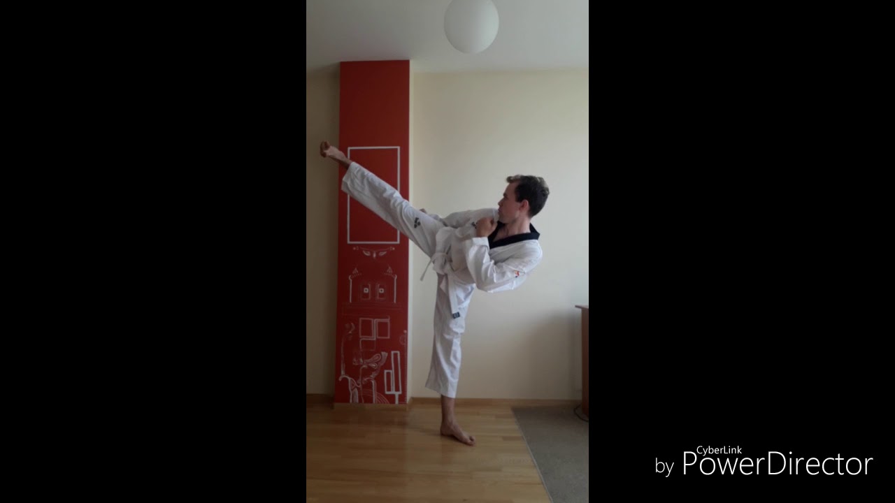 Taekwondo power side kick control - YouTube