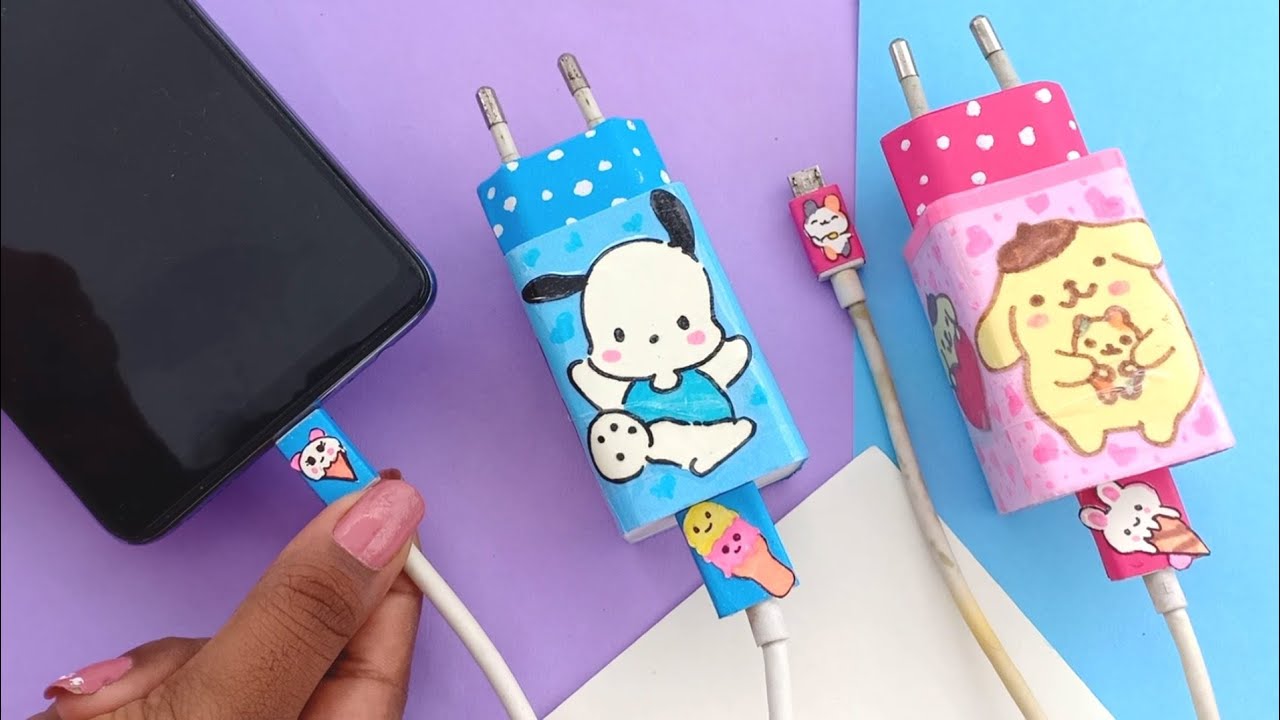 How to make cute mobile charger decoration/DIY mobile charger