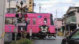 Black and Fuji No.6, Kumamoto | Kumamoto Electric Railway Crossing (熊本電気鉄道藤崎線踏切熊本市)
